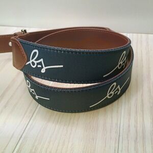 Boston Scott Golf Apparel Leather Navy Blue‎ Logo Casual Belt 31" - 35"